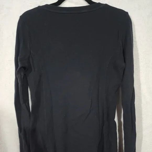 NIKE 5 Button Long Sleeve Fitted Waffle Thermal Henley Shirt SZ Large Cotton - Picture 3 of 8